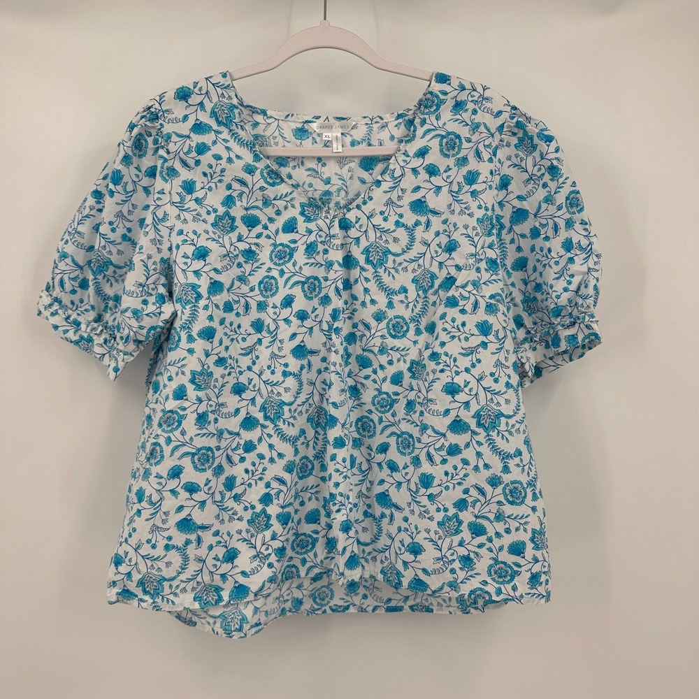 Womens Floral Cottagecore Top Size XL Romantic Garden Party Feminine Summer